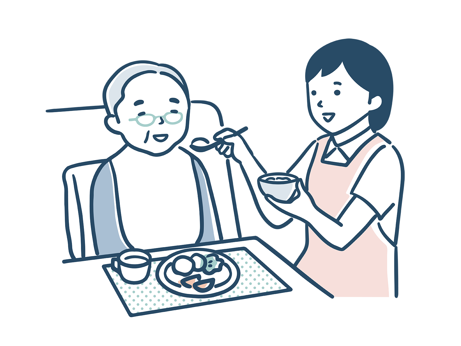 交流する利用者のイラスト