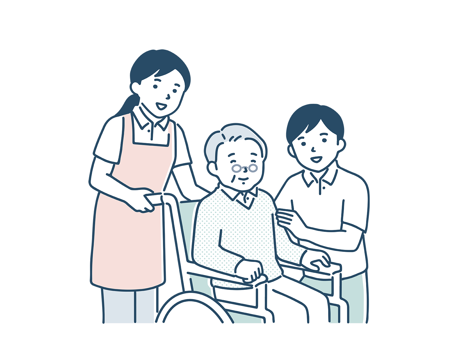 家族と過ごすイラスト