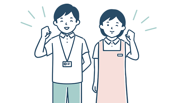 利用者に寄り添う介護スタッフ