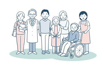 利用者同士の交流のイラスト